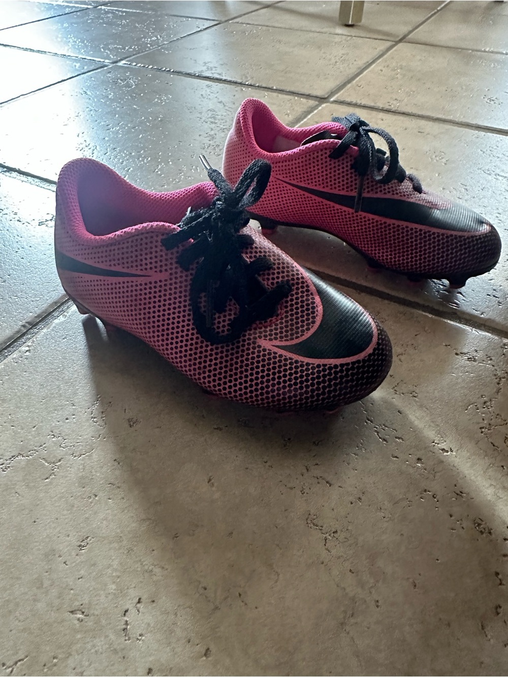 Pink Nike girls soccer cleats size 10